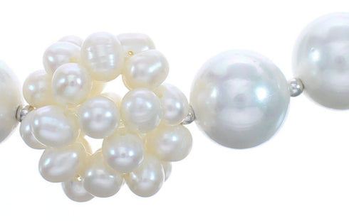 Sterling Silver Fresh Water Pearl Necklace KX121148